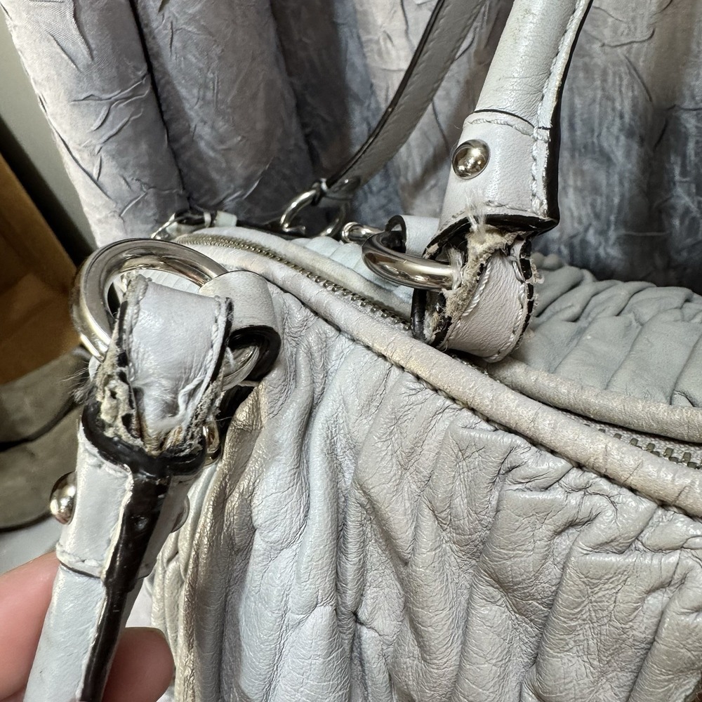 COACH Madison Sophia Satchel Shoulder Bag Gray Gathered Leather - Picture 15 of 16